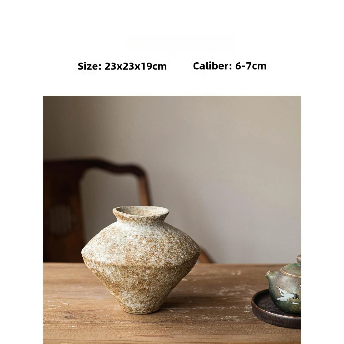 Handcrafted Wabi-Sabi Vase – Vintage Rustic Zen-Inspired Decor
