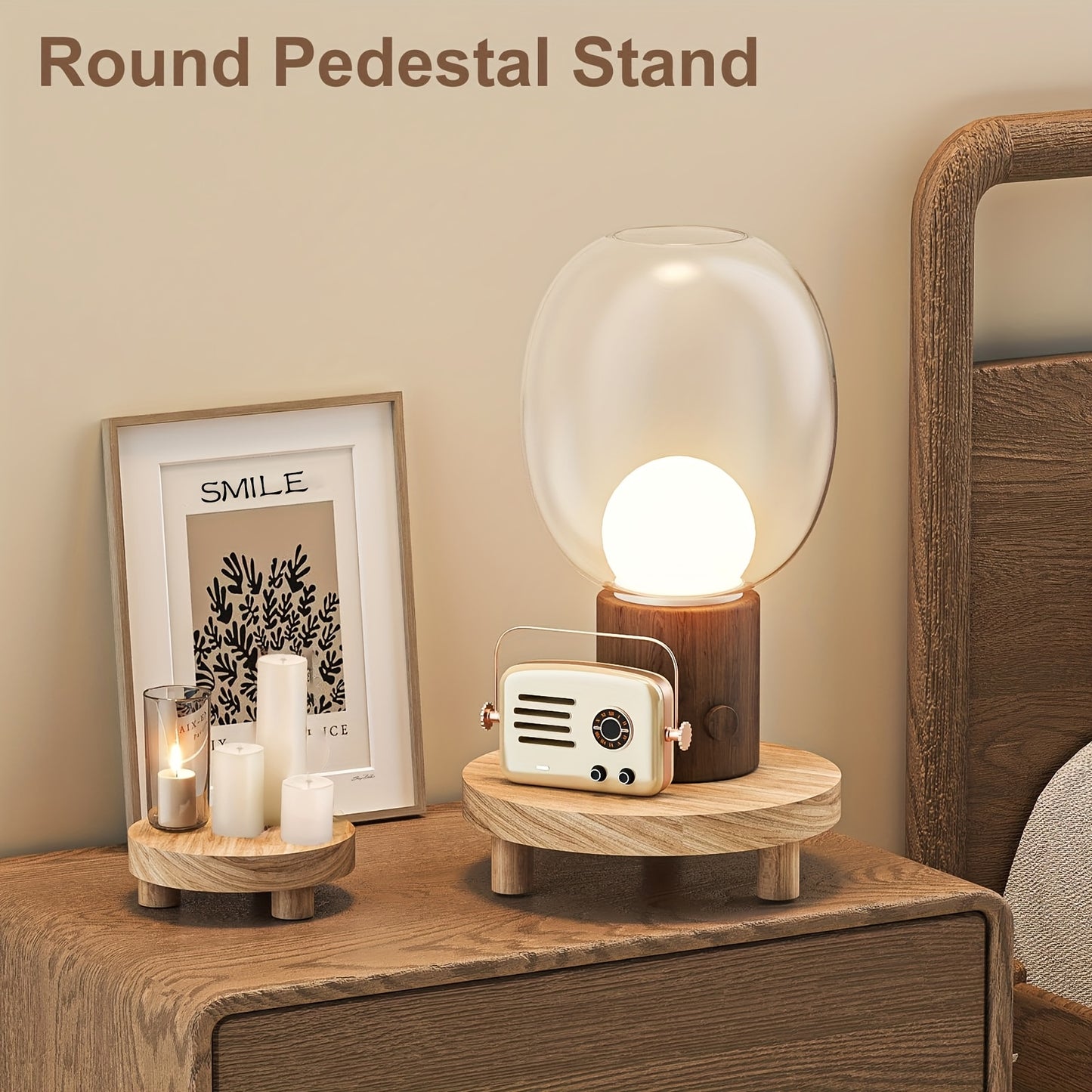 3 pieces, Rustic Wooden Display Stands - Dark wood only available currently