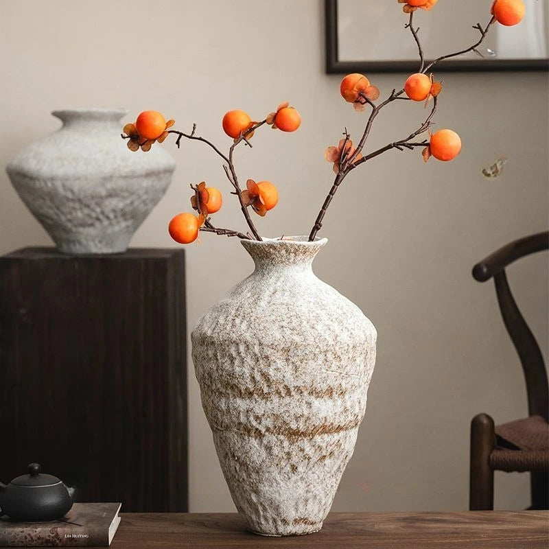 Handcrafted Wabi-Sabi Vase – Vintage Rustic Zen-Inspired Decor