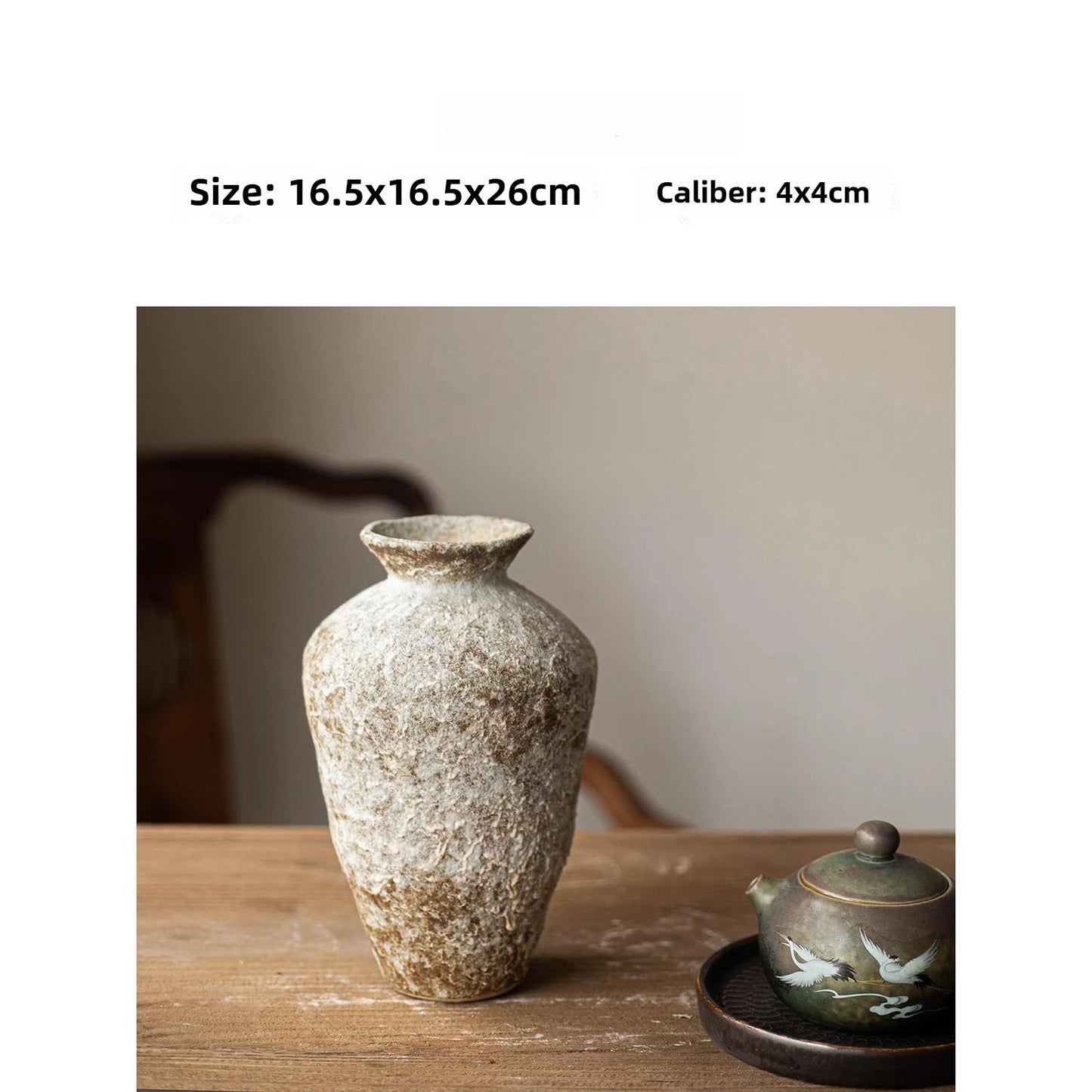 Handcrafted Wabi-Sabi Vase – Vintage Rustic Zen-Inspired Decor