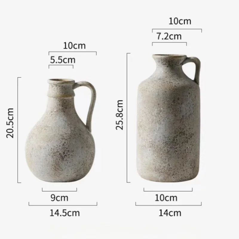 Rustic Ceramic Vases, Vintage