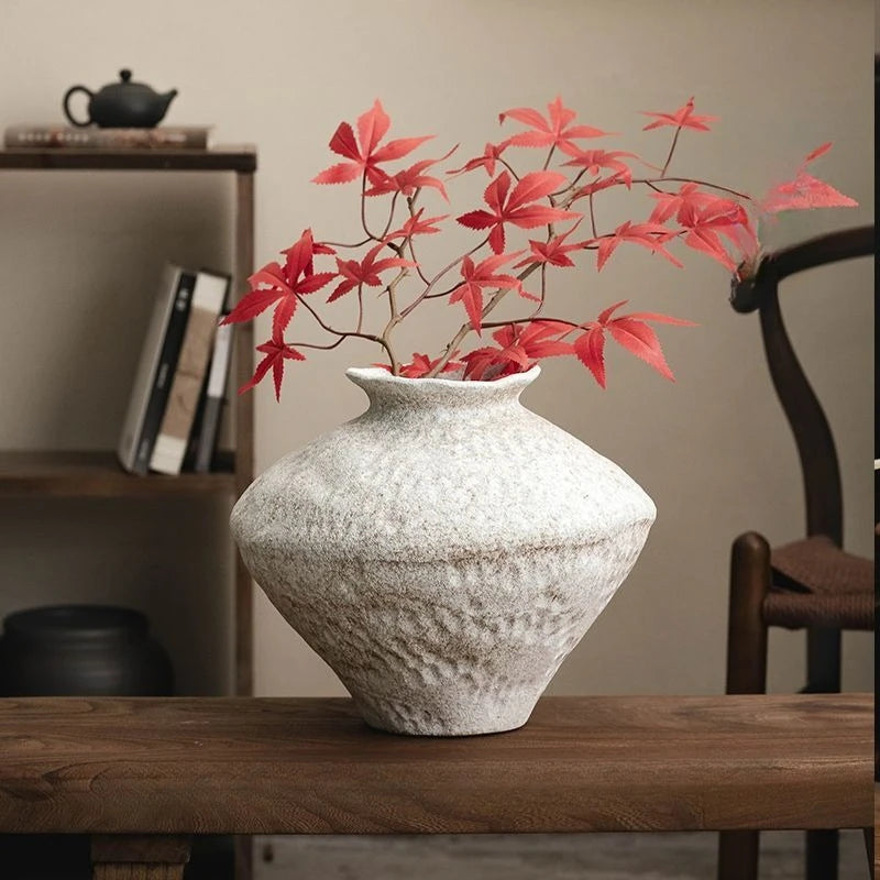 Handcrafted Wabi-Sabi Vase – Vintage Rustic Zen-Inspired Decor