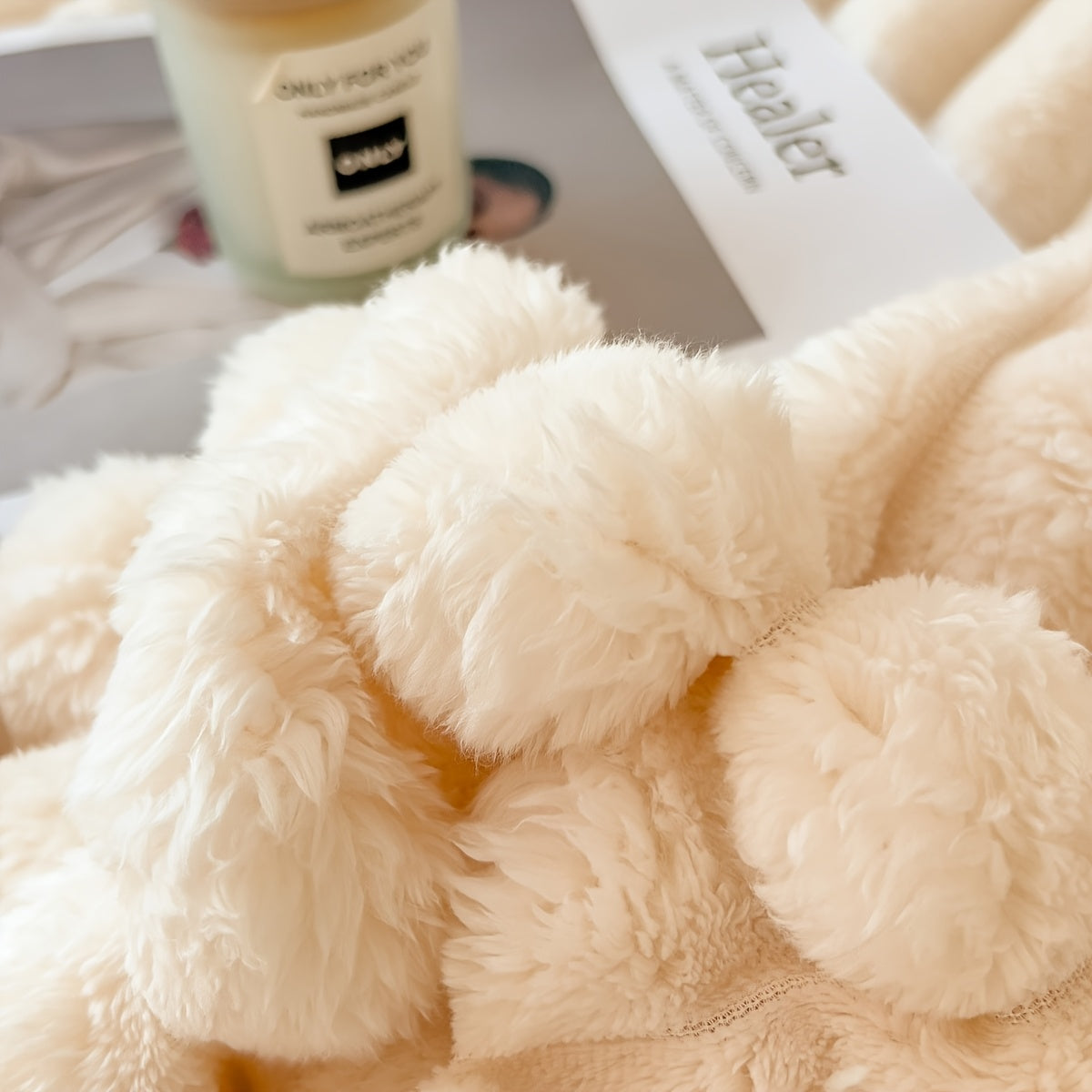 Thick ribbed blanket, extra large 180 x 200cm, various colours